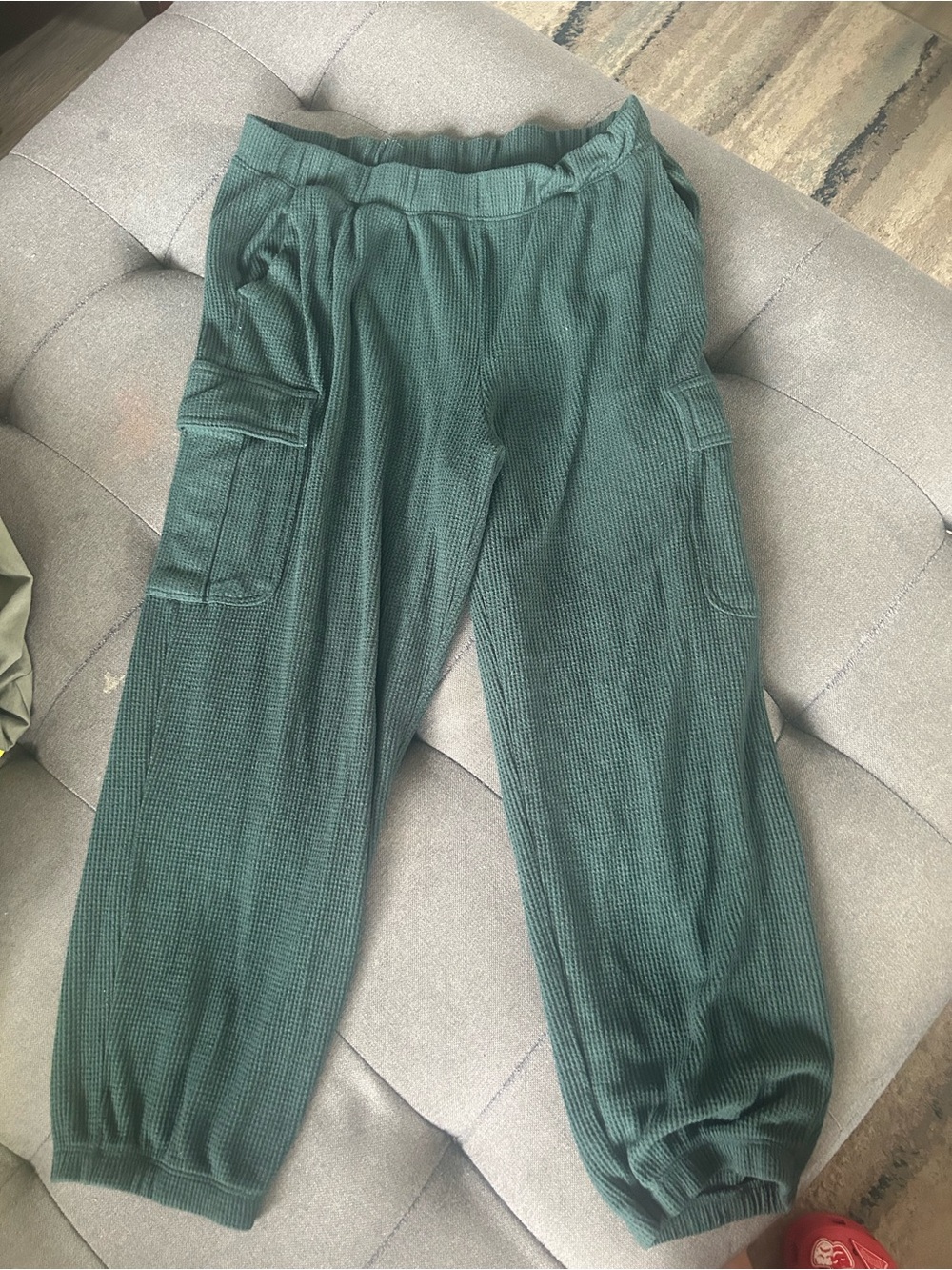 Waffle knit cargo joggers